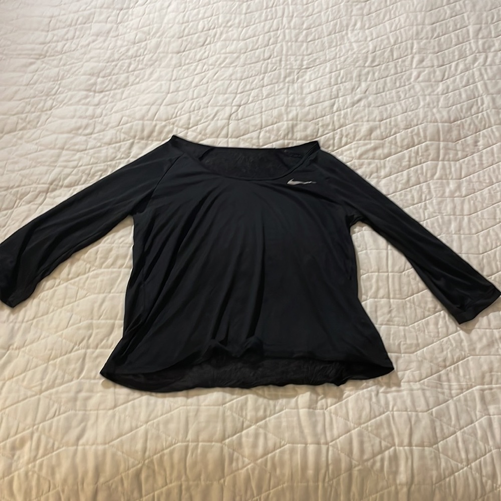 Sheer black Nike top sz xs tag cut off